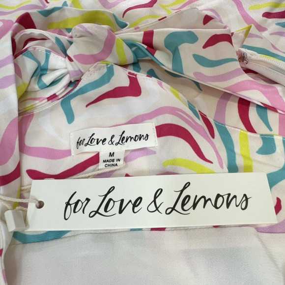 NEW For Love & Lemons Palmer Mini Dress Y2K Party Retro Satin Swirl Cut Out Sz M - Picture 11 of 15